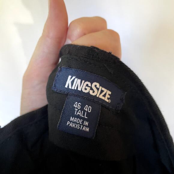 King Size black jeans men's size 46 40 tall trousers cotton pockets business - Picture 6 of 7
